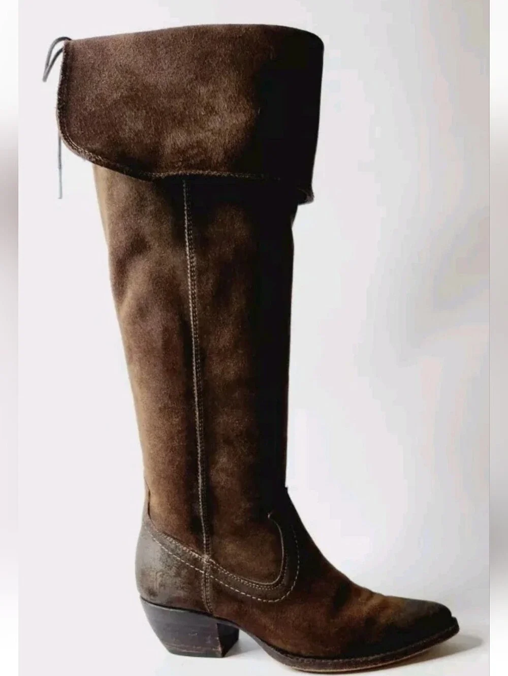 FRYE Women's Sacha Brown Suede The Over Knee Western Boots! Size 7B